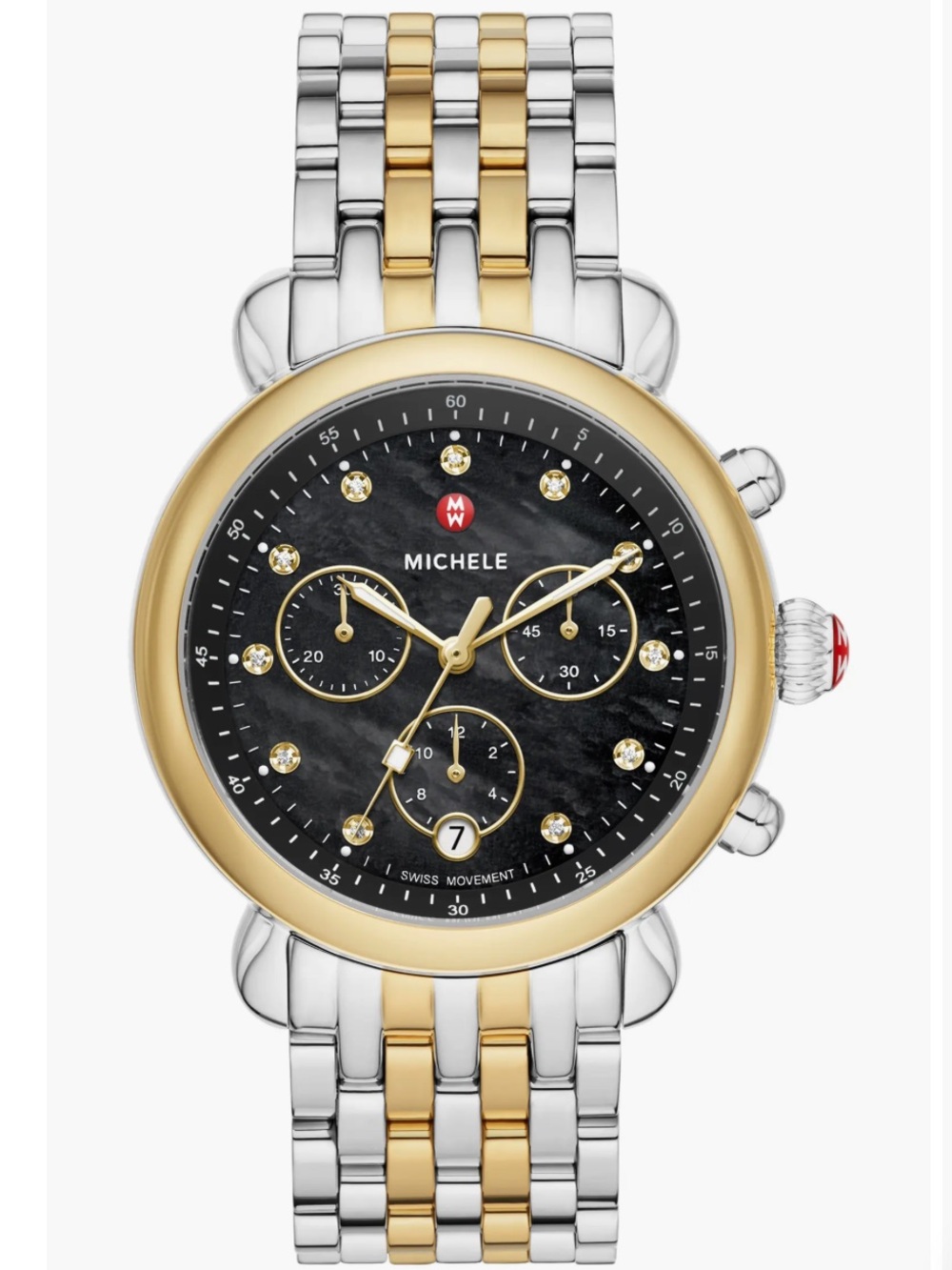 Michele CSX Two-Tone Diamond Bracelet Watch, 39mm